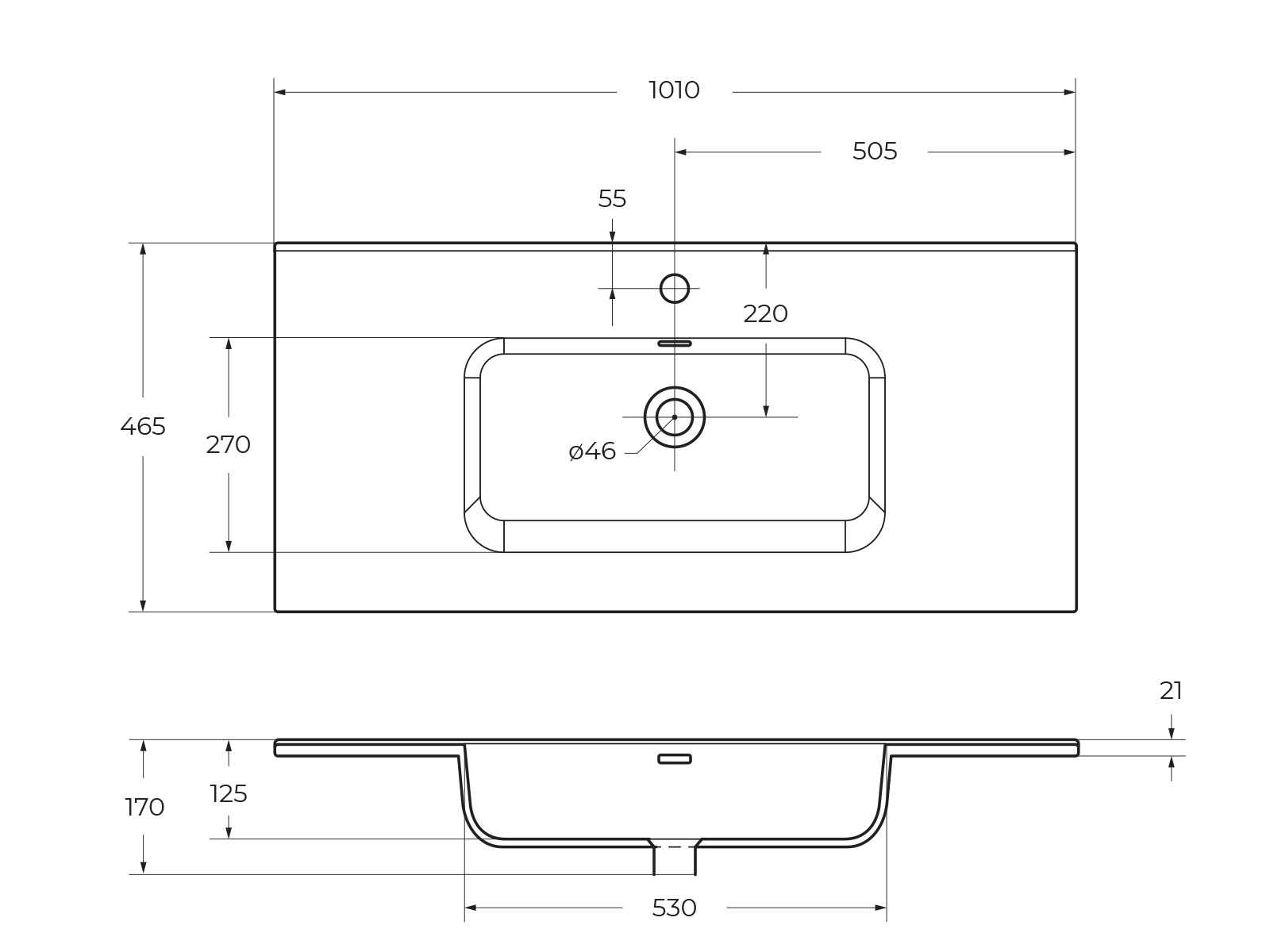 Керамическая раковина BB1000ETL, 1010x460x170 - Gidratop.ru изображение