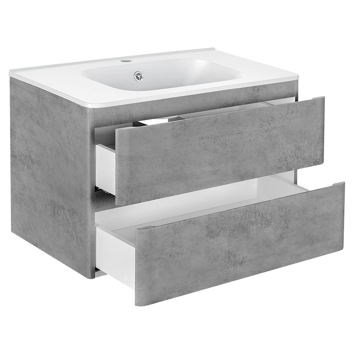 База под раковину Vico 800 подвесная, 2 выкатных ящика soft close, Beton - Gidratop.ru изображение