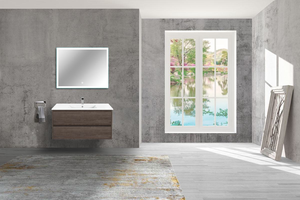 База под раковину Gio 100 подвесная, 2 выкатных ящика soft-close, R.Oak - Gidratop.ru изображение