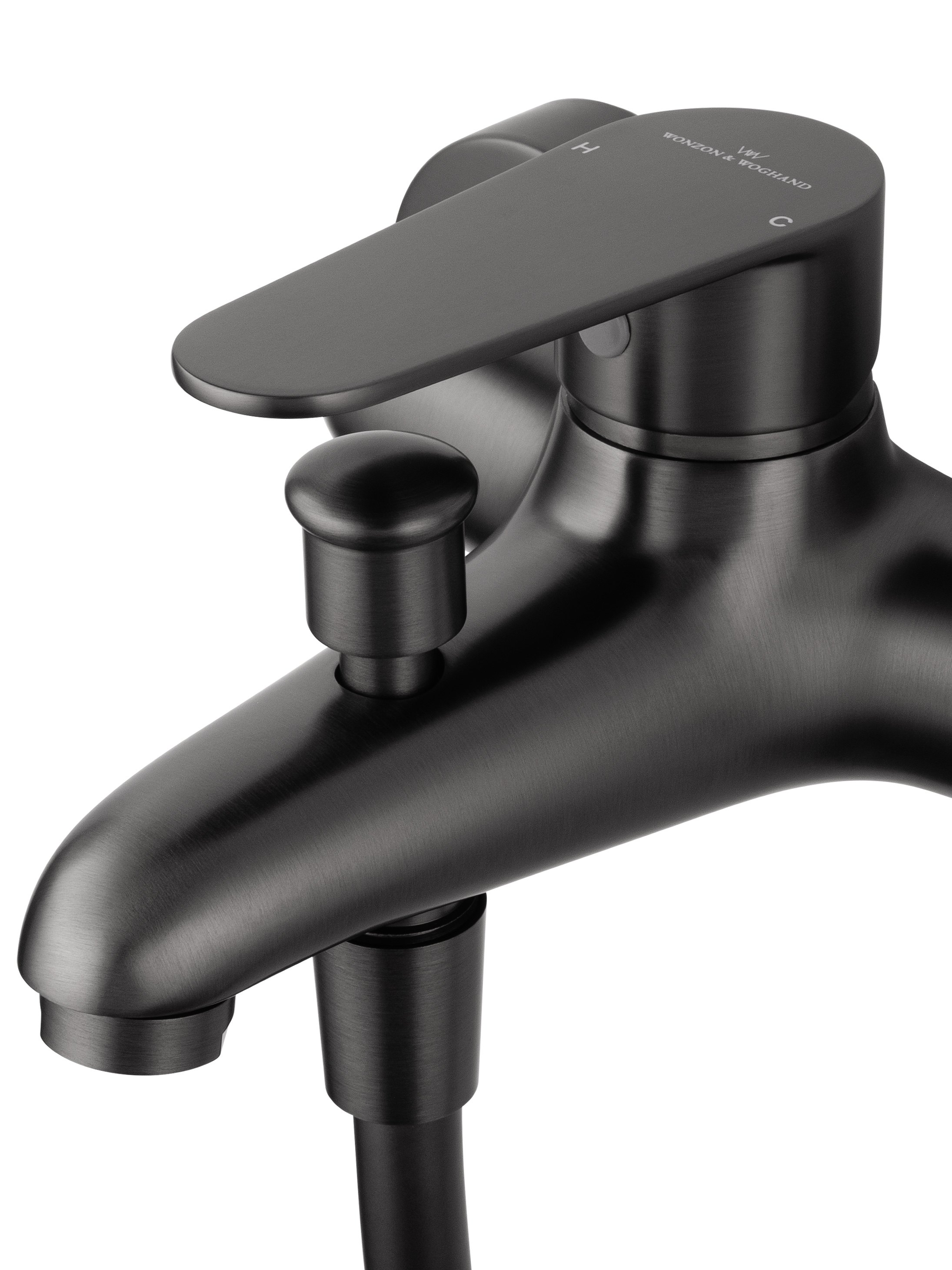 Смеситель для ванны с душем WONZON & WOGHAND ALFA, Темный графит (WW-AE3204-BGG) - Gidratop.ru изображение