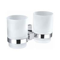 Два стакана для зубных щеток с держателем WONZON & WOGHAND POLO, Хром (WW-8928) - Gidratop.ru изображение