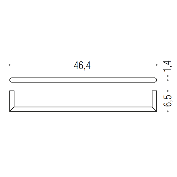 Colombo Mini Держатель полотенца 46,4*6,5cм , цвет: хром - Gidratop.ru изображение