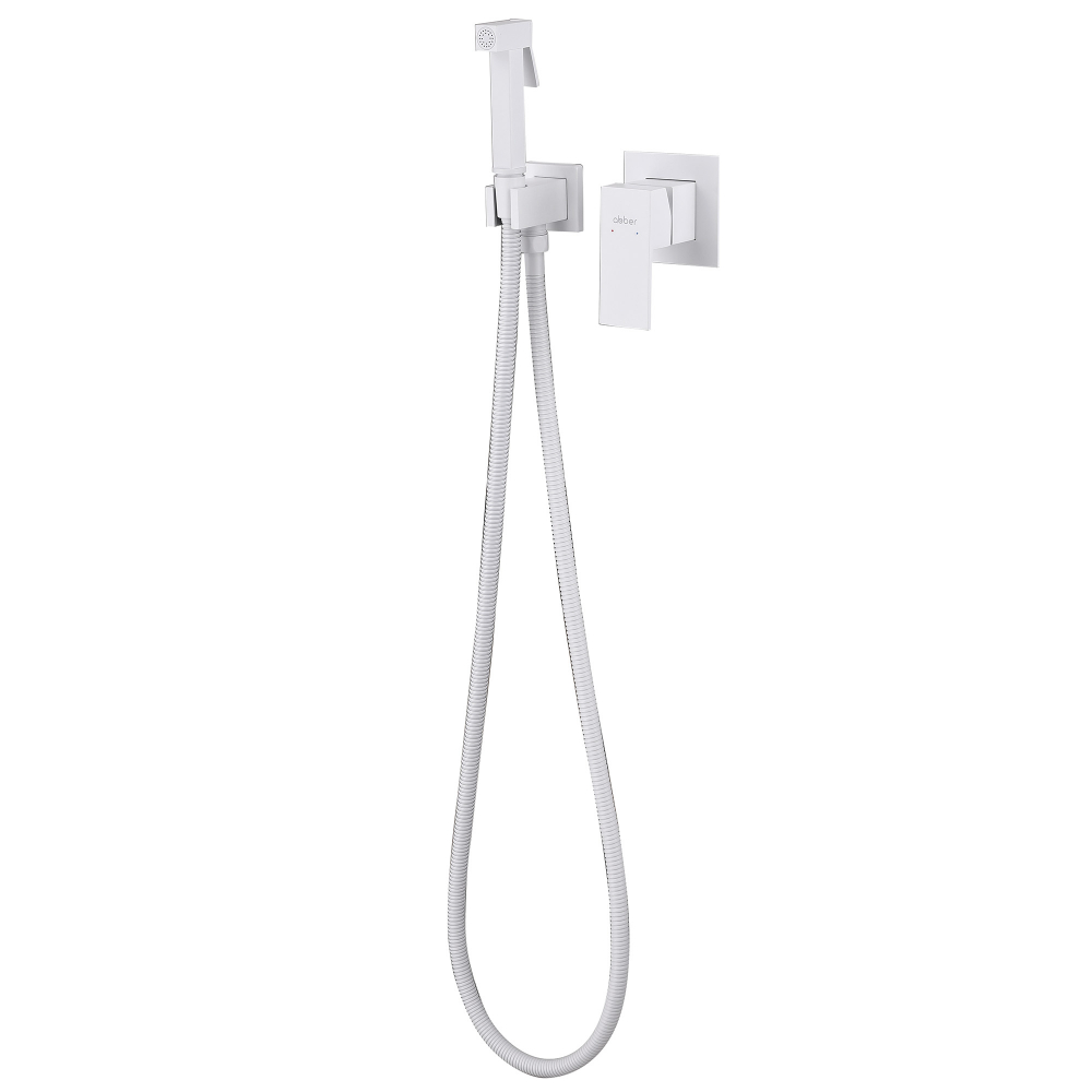 Смеситель ABBER Daheim AF8225W с гигиеническим душем, белый матовый - Gidratop.ru изображение