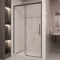 Душевая дверь Stella VDS-1ST110CLB, 1100, черный, стекло прозрачное - Gidratop.ru изображение