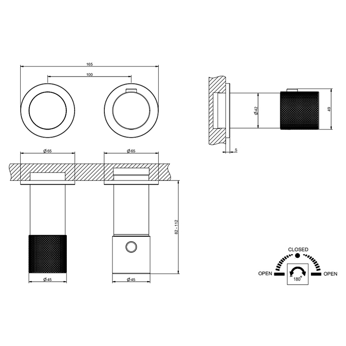 GESSI HABITO DIAMANTATO смеситель настенный встраиваемый, термостатический, с переключателем на 2 положения, внешняя часть, цвет хром - Gidratop.ru изображение