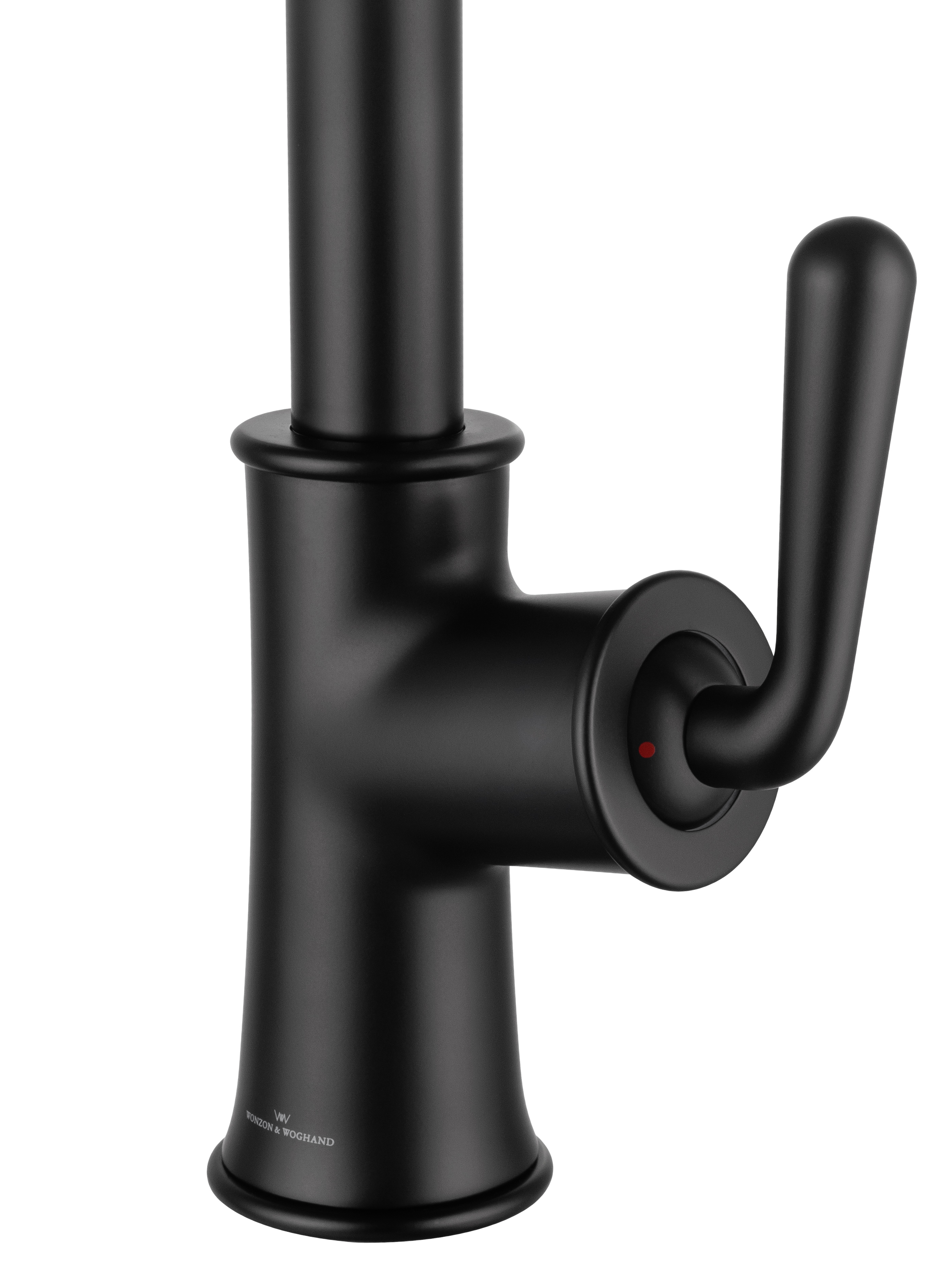 Смеситель для кухни с выдвижным изливом WONZON & WOGHAND, Черный матовый (WW-88439008A-MB) - Gidratop.ru изображение