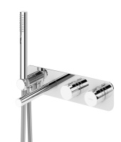 CZR-B-VDM1-T-01 Встраиваемый термостатический смеситель для ванны и душа однорычажный в комплекте с ручным душем, на одной площадке, исполнение хром - Gidratop.ru изображение