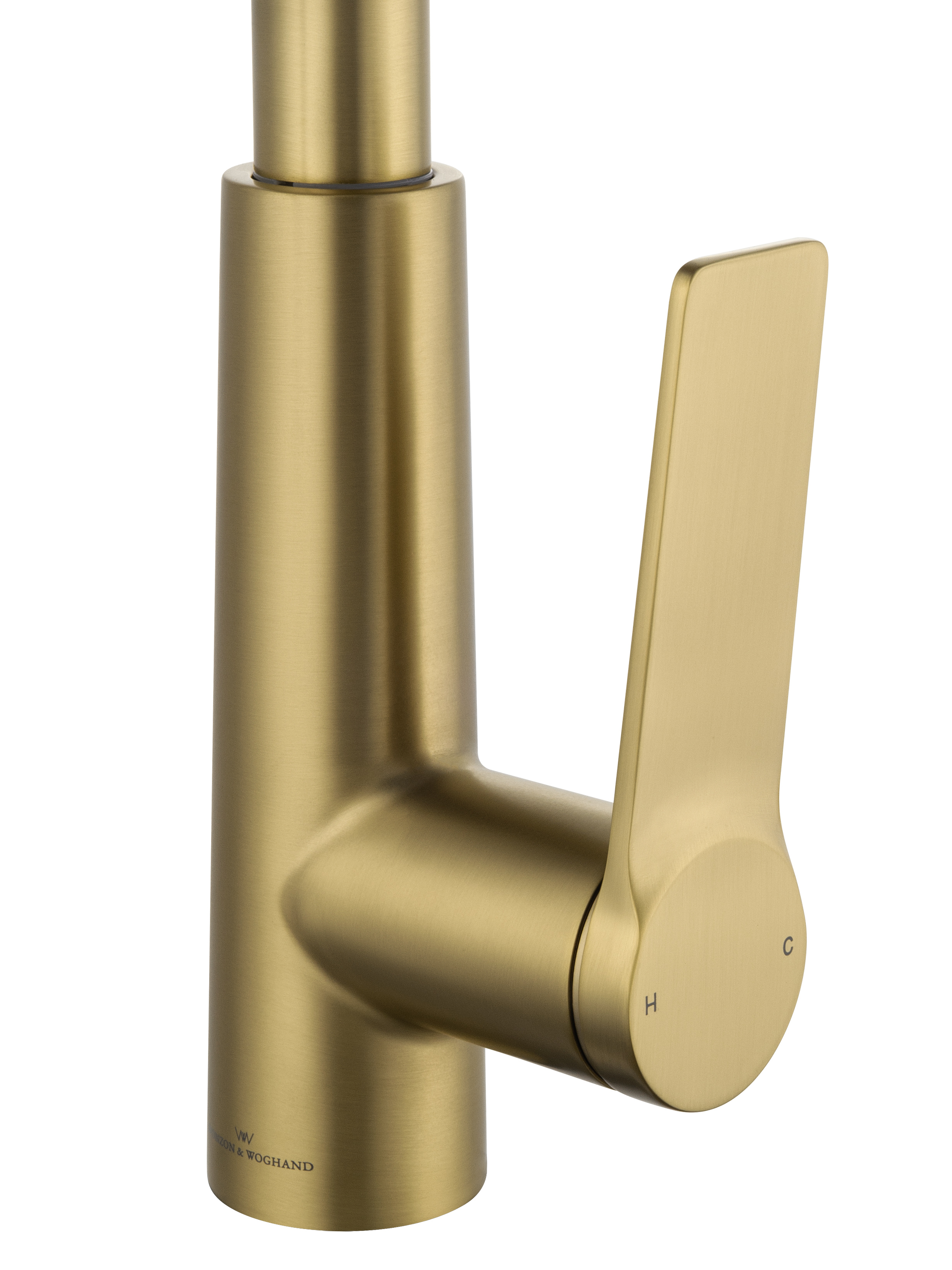 Смеситель для кухни с выдвижным изливом WONZON & WOGHAND, Брашированное золото (WW-A20782-BG) - Gidratop.ru изображение