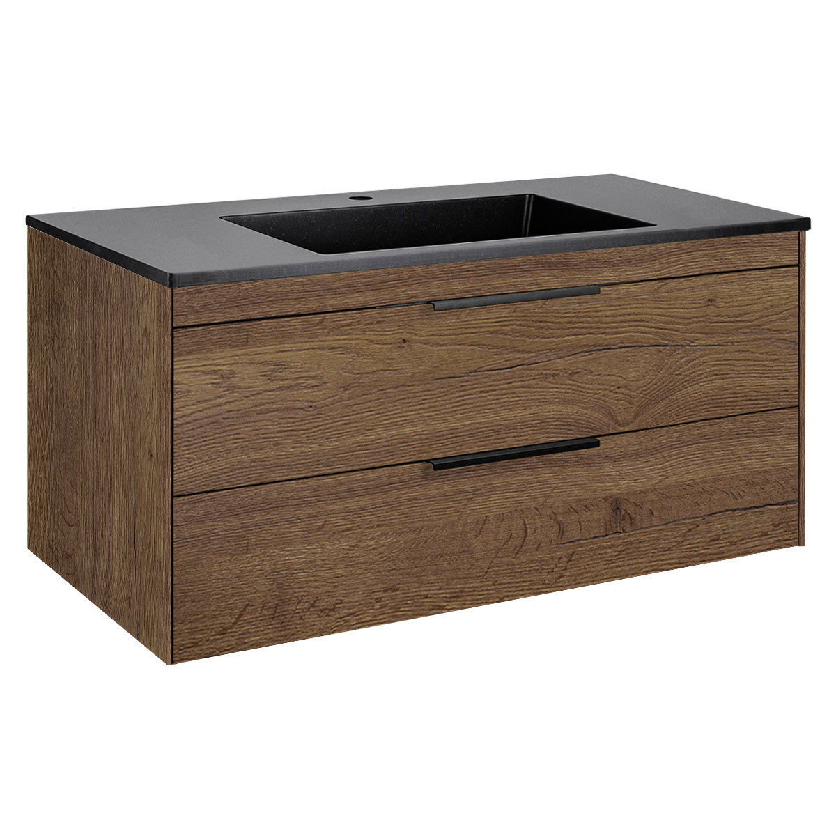 База под раковину Chiara 2D 1000 подвесная, 2 выкатных ящика soft-close, T.Oak - Gidratop.ru изображение