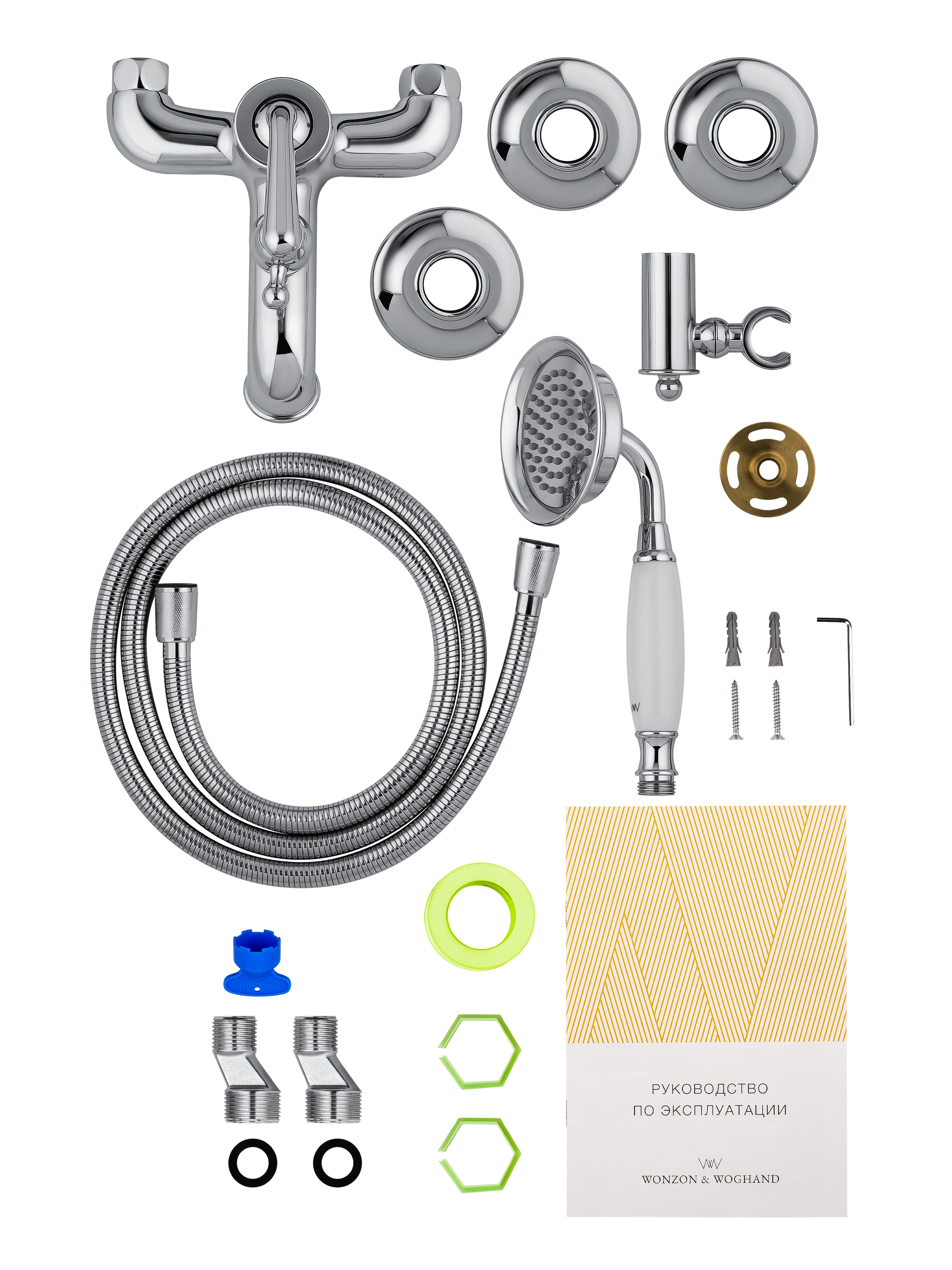 Смеситель для ванны с душем WONZON & WOGHAND STEAM, Хром (WW-88639008-CR) - Gidratop.ru изображение