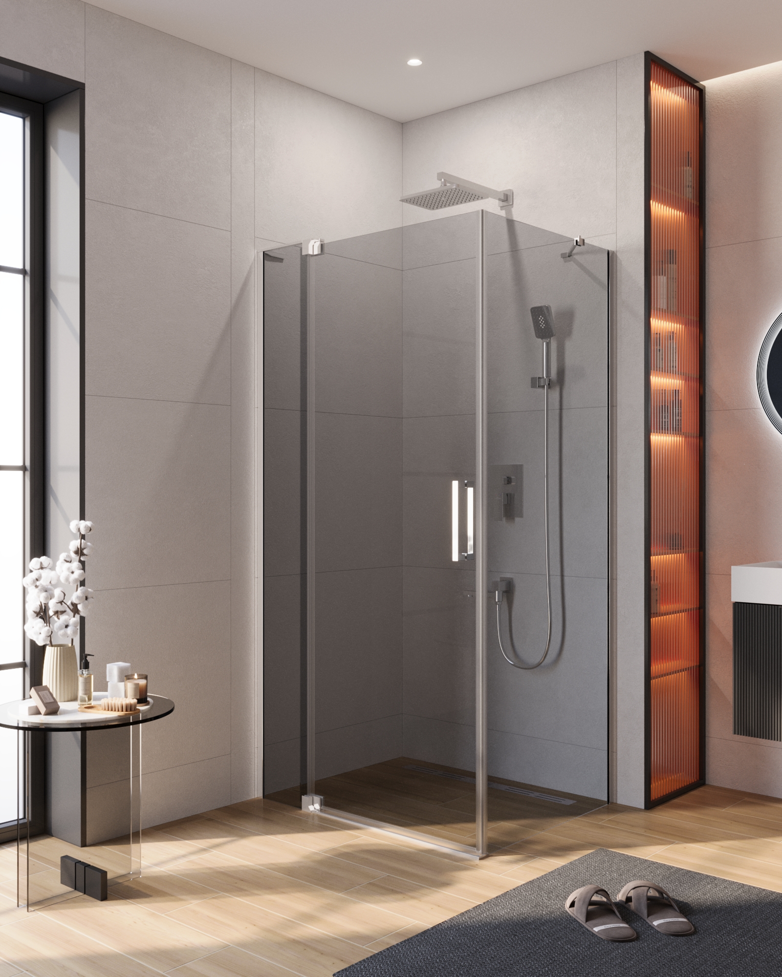 Душевой уголок CEZARES SLIDER-AH-1-80-100/110-GRIGIO-Cr - Gidratop.ru изображение