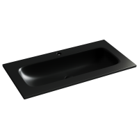Раковина накладная мебельная CERAMICANOVA Grace прямоугольная 910x457x137 с отверстием под смеситель цвет черный матовый CN7019MB - Gidratop.ru изображение