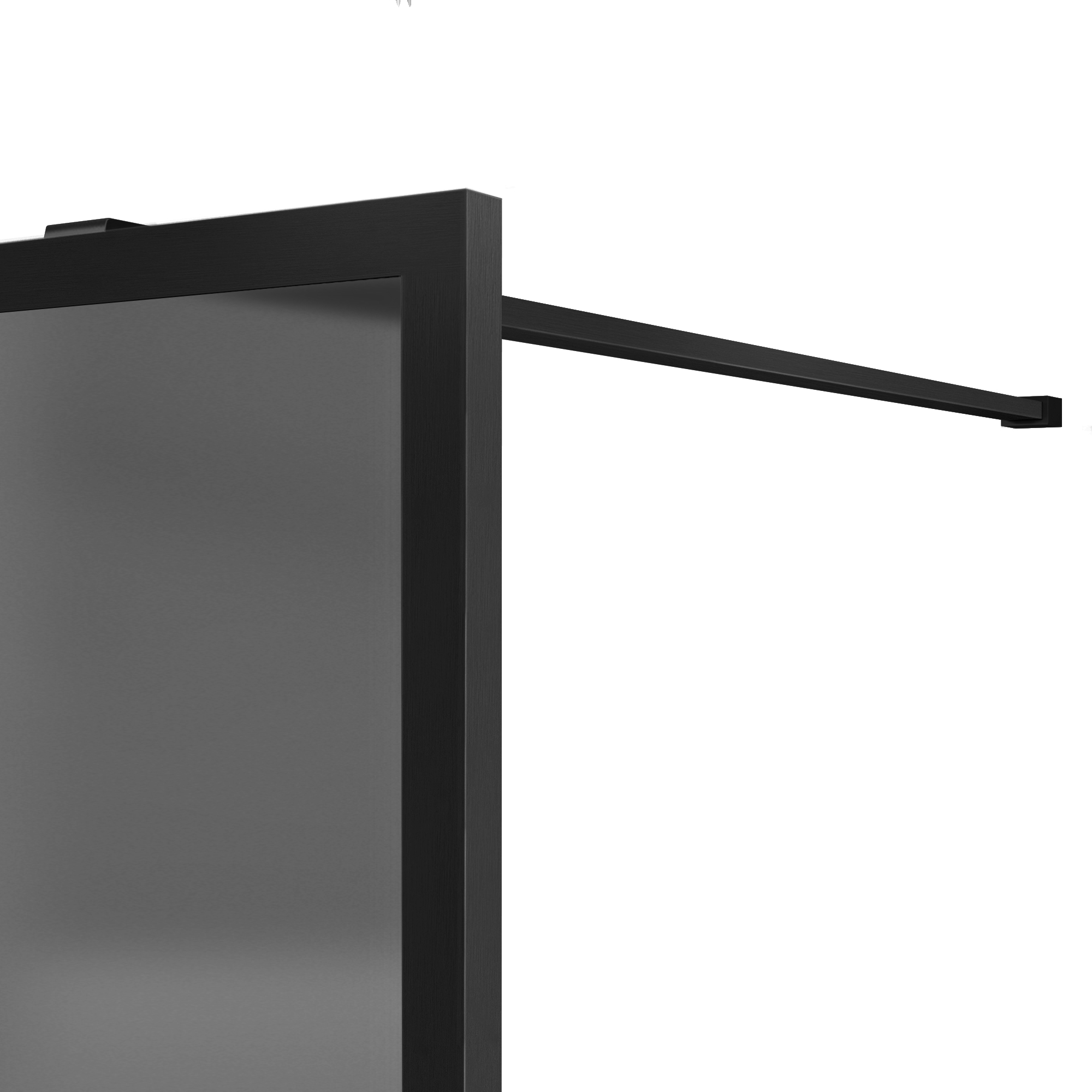 Душевая перегородка Walk-In VSW-1HP100GFB, 1000*2000, черный матовый, стекло матовое тонированное - Gidratop.ru изображение