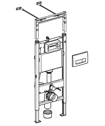Инсталляция Geberit Duofix Delta Платтенбау 458.125.11.1 4 в 1 для унитаза с кнопкой смыва - Gidratop.ru изображение
