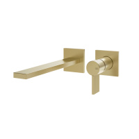 GESSI  INVERSO RIGATO внешняя часть настенного смесителя для раковины, цвет: Brass Brushed PVD