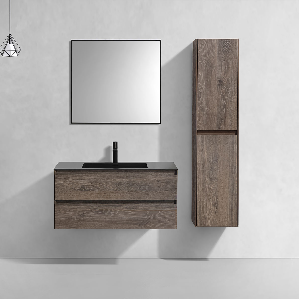 База под раковину Luka 1000 подвесная, 2 выкатных ящика soft-close, R.Oak - Gidratop.ru изображение