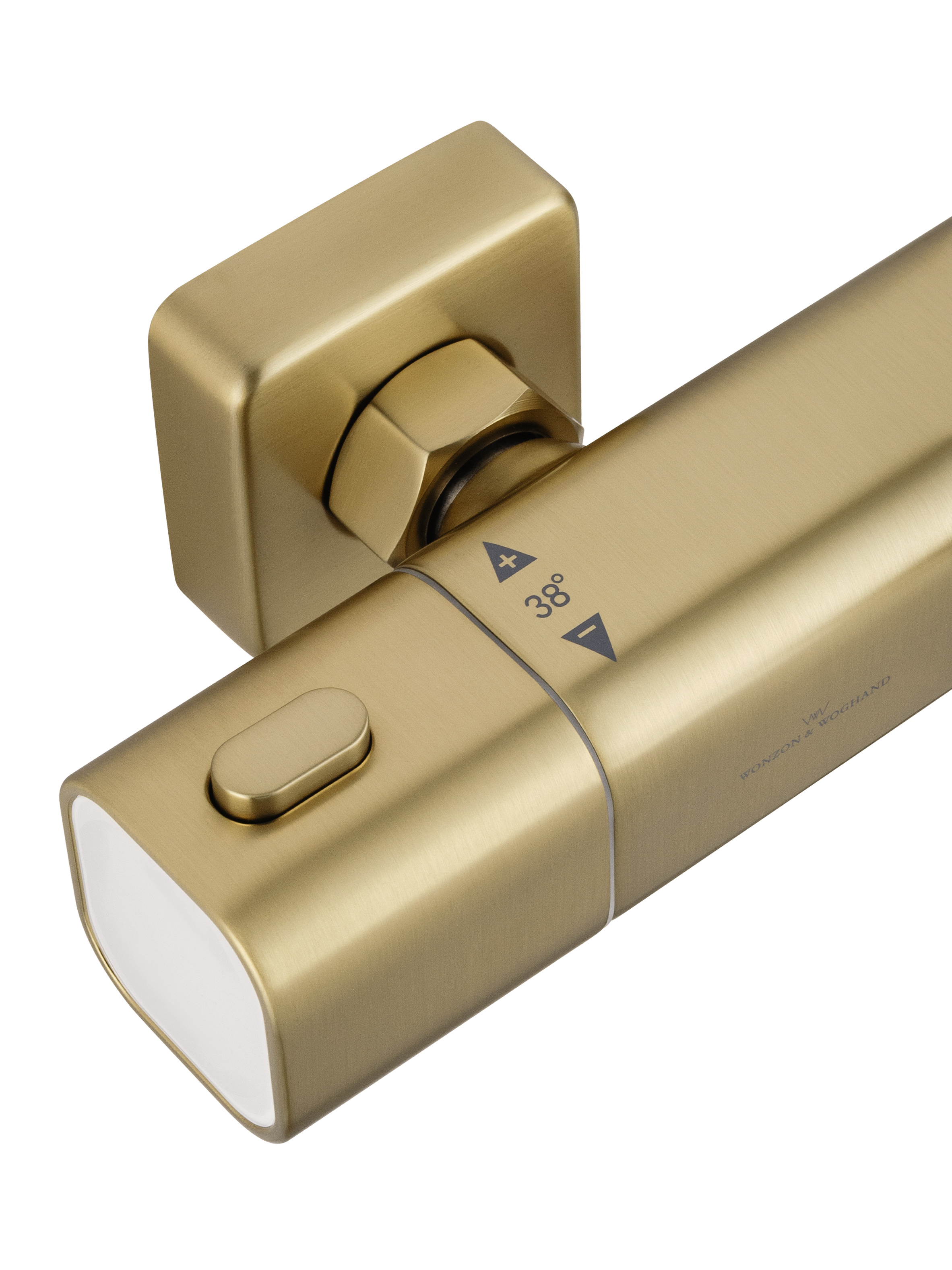 Смеситель для ванны с душевым гарнитуром и термостатом WONZON & WOGHAND SOLID, Брашированное золото (WW-C2011-A-BG) - Gidratop.ru изображение