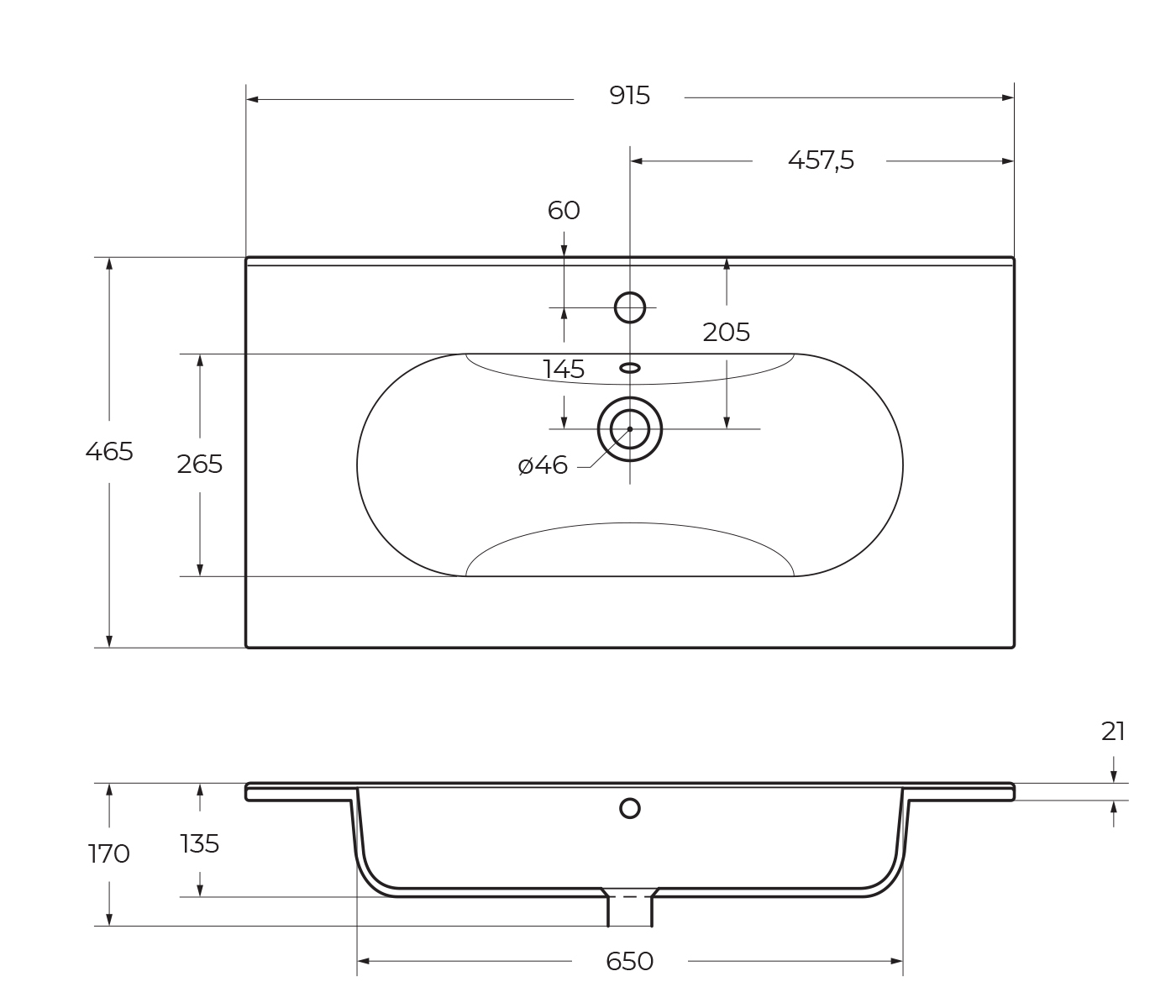 LOVE Керамическая раковина LOV-900-LVB 910x460x175 - Gidratop.ru изображение