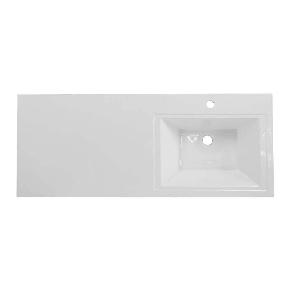 Раковина из литьевого мрамора, правосторонняя, 1200x480x156, BB1200/480-LV-MR-R - Gidratop.ru изображение