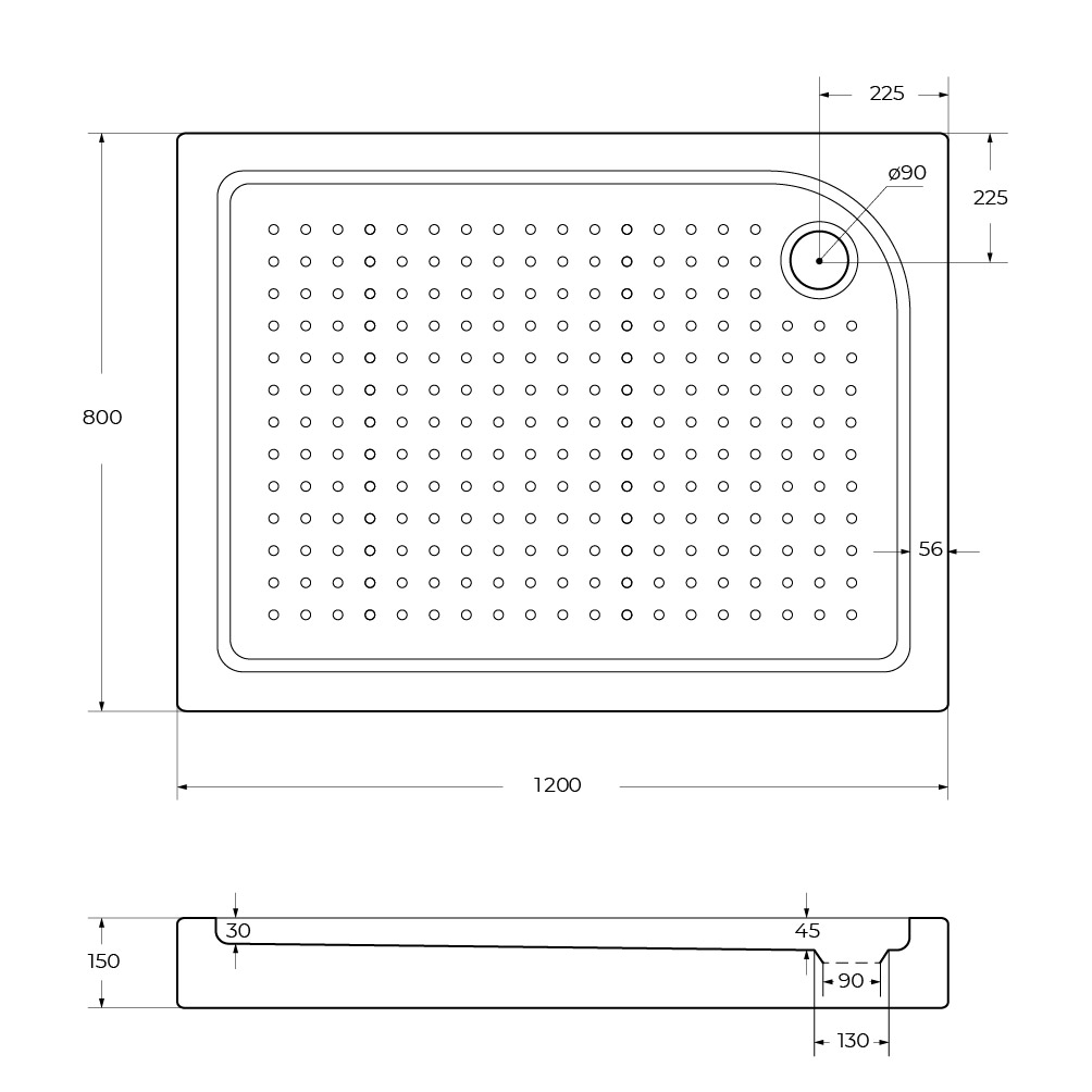 Акриловый поддон BelBagno TRAY-BB-AH-120/80-15-W-R - Gidratop.ru изображение