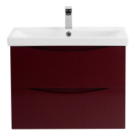 MARINO-CER База под раковину подвесная с двумя выкатными ящиками, Bordo Lucido, 664x440x500, MARINO-CER-700-2C-SO-BRDL-P - Gidratop.ru изображение