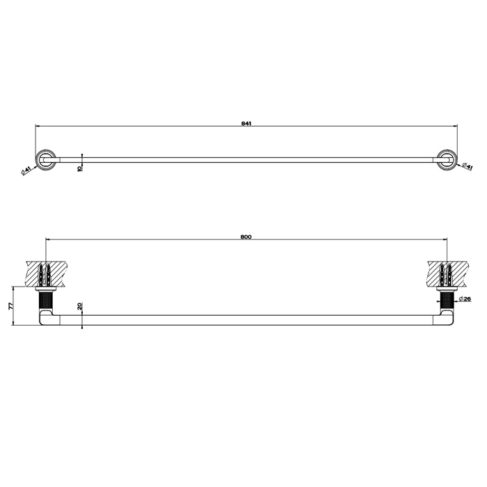 GESSI INCISO полотенцедержатель, 91 см, цвет: Black XL - Gidratop.ru изображение