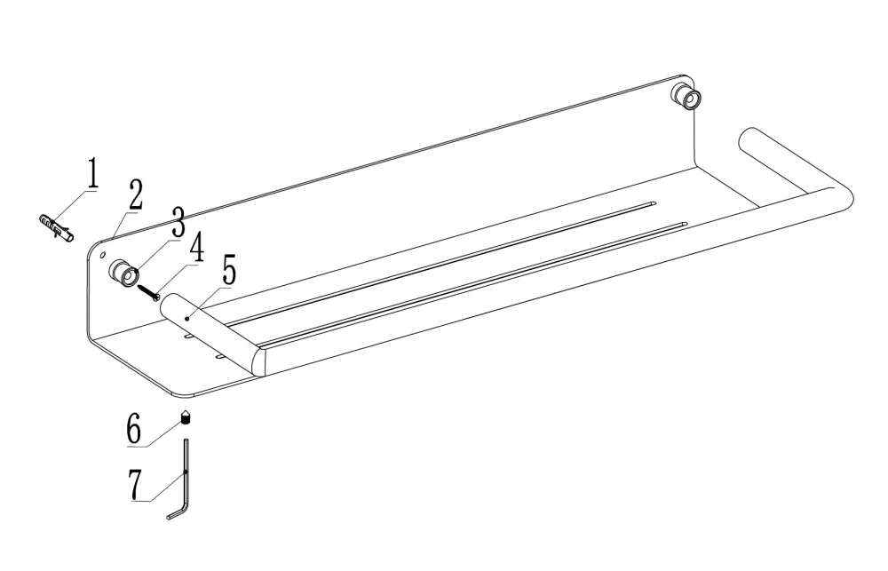 Полка большая ABBER Osten 316 AA1863BG золото брашированное - Gidratop.ru изображение
