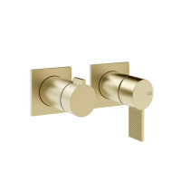 GESSI  INVERSO DIAMANTATO внешняя часть настенного смесителя для душа на 2 выхода, цвет: Brass Brushed PVD - Gidratop.ru изображение