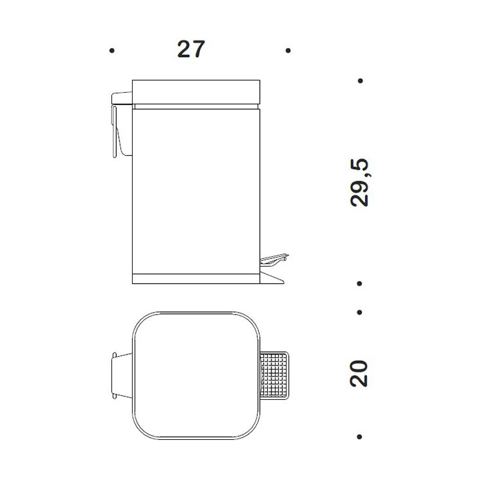 Colombo Black&White Ведро с крышкой, педаль, 5л, цвет: хром - Gidratop.ru изображение