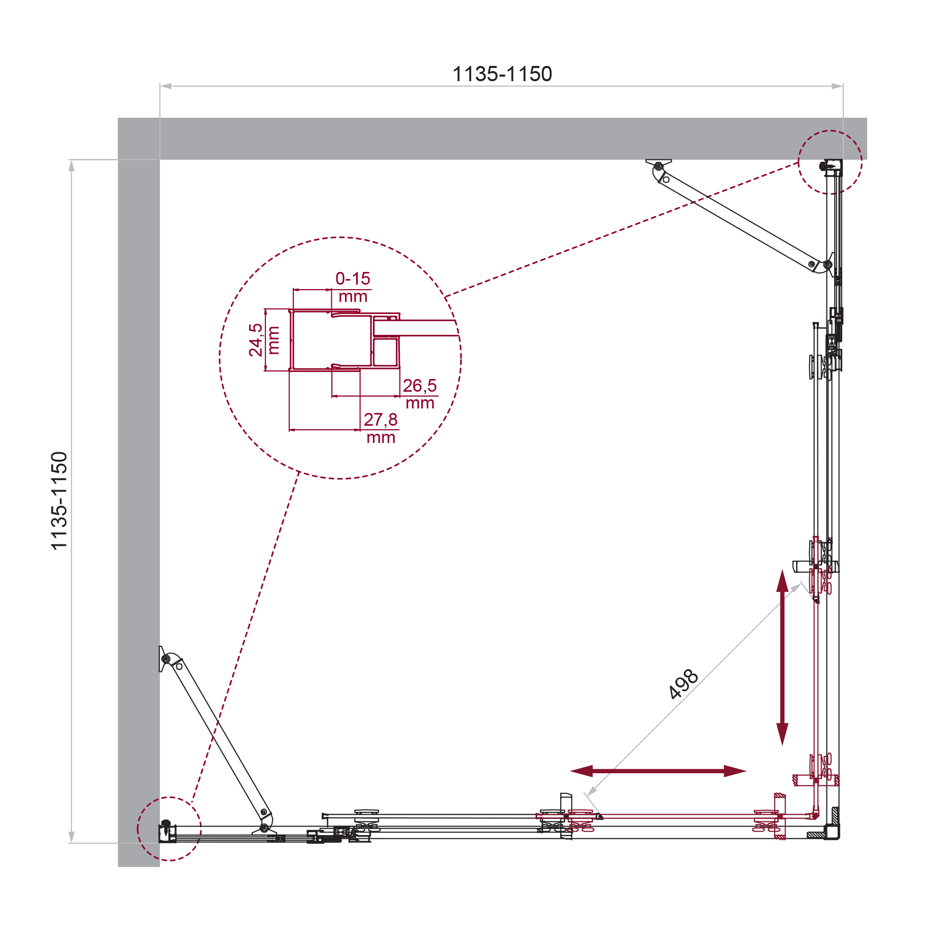 Душевой уголок BelBagno LUCE-A-22-90+25-C-Cr - Gidratop.ru изображение
