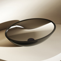 Раковина накладная прозрачная ABBER Kristall AT2802Onyx черная - Gidratop.ru изображение