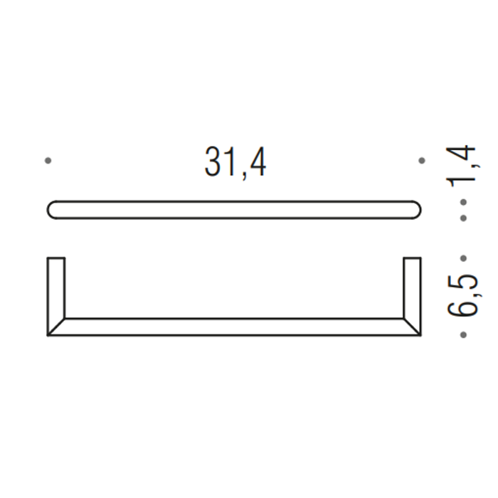 Colombo Mini Держатель полотенца 31,4*6,5cм, цвет: черный матовый - Gidratop.ru изображение
