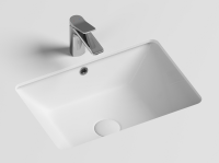 Умывальник прямоугольный встраиваемый под столешницу Element 550x400x185мм, с крепежом и шаблоном для установки - Gidratop.ru изображение