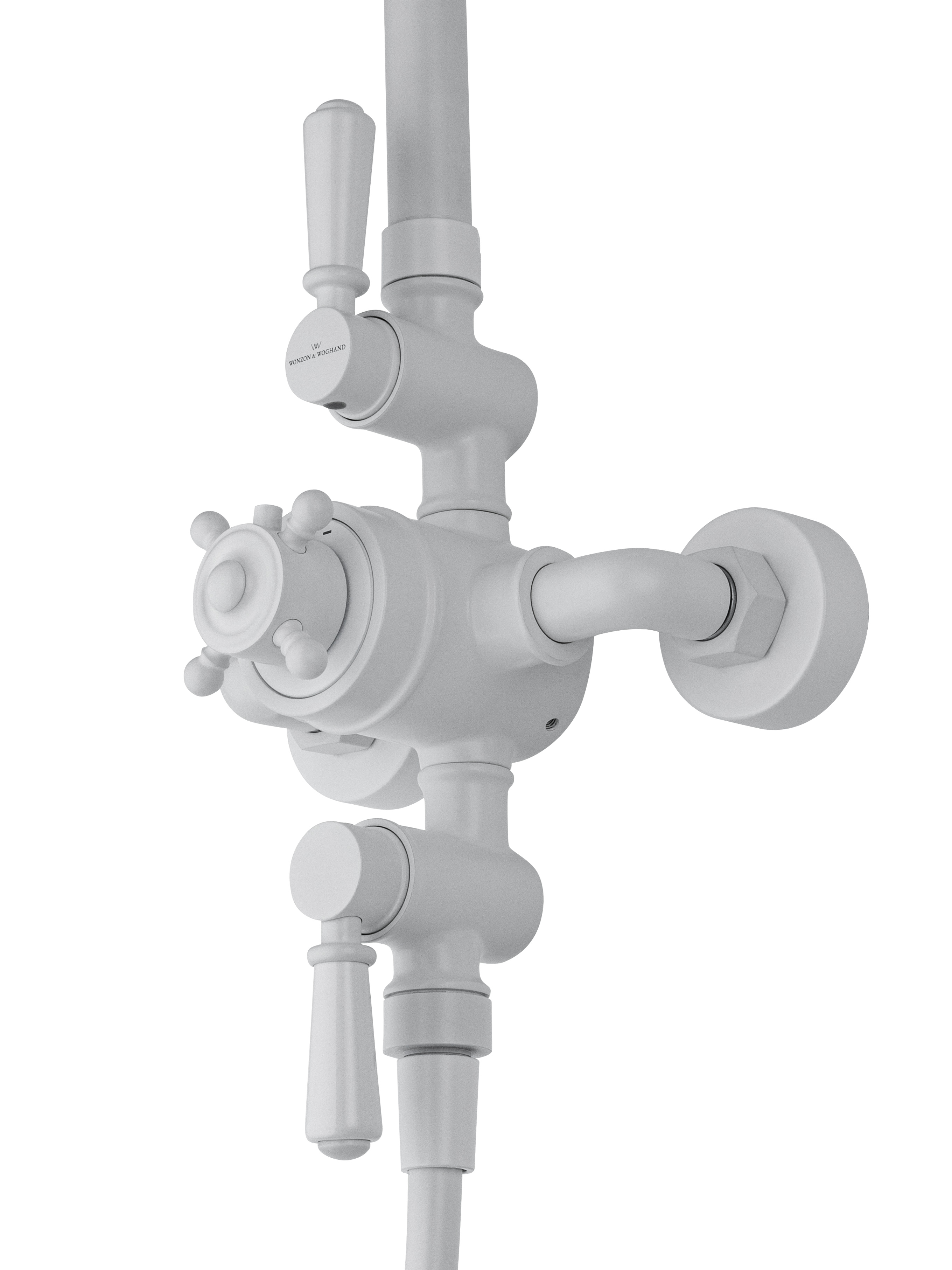 Душевая система с термостатом WONZON & WOGHAND RETRO, Белый матовый (WW-B3041-MW) - Gidratop.ru изображение