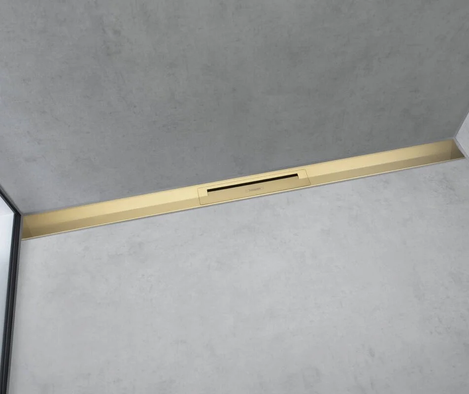 Решетка для дренажного канала Hansgrohe RainDrain Flex, 100 см, шлифованная бронза, 56053140 - Gidratop.ru изображение
