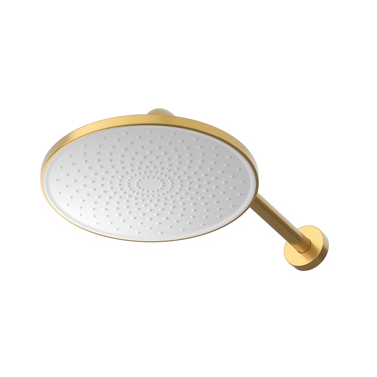 STYLUS-DSET-BORO Душевой комплект встраиваемый (смеситель встраиваемый, верхний душ, ручной душ со шлангом, штуцер с держателем), брашированное золото - Gidratop.ru изображение