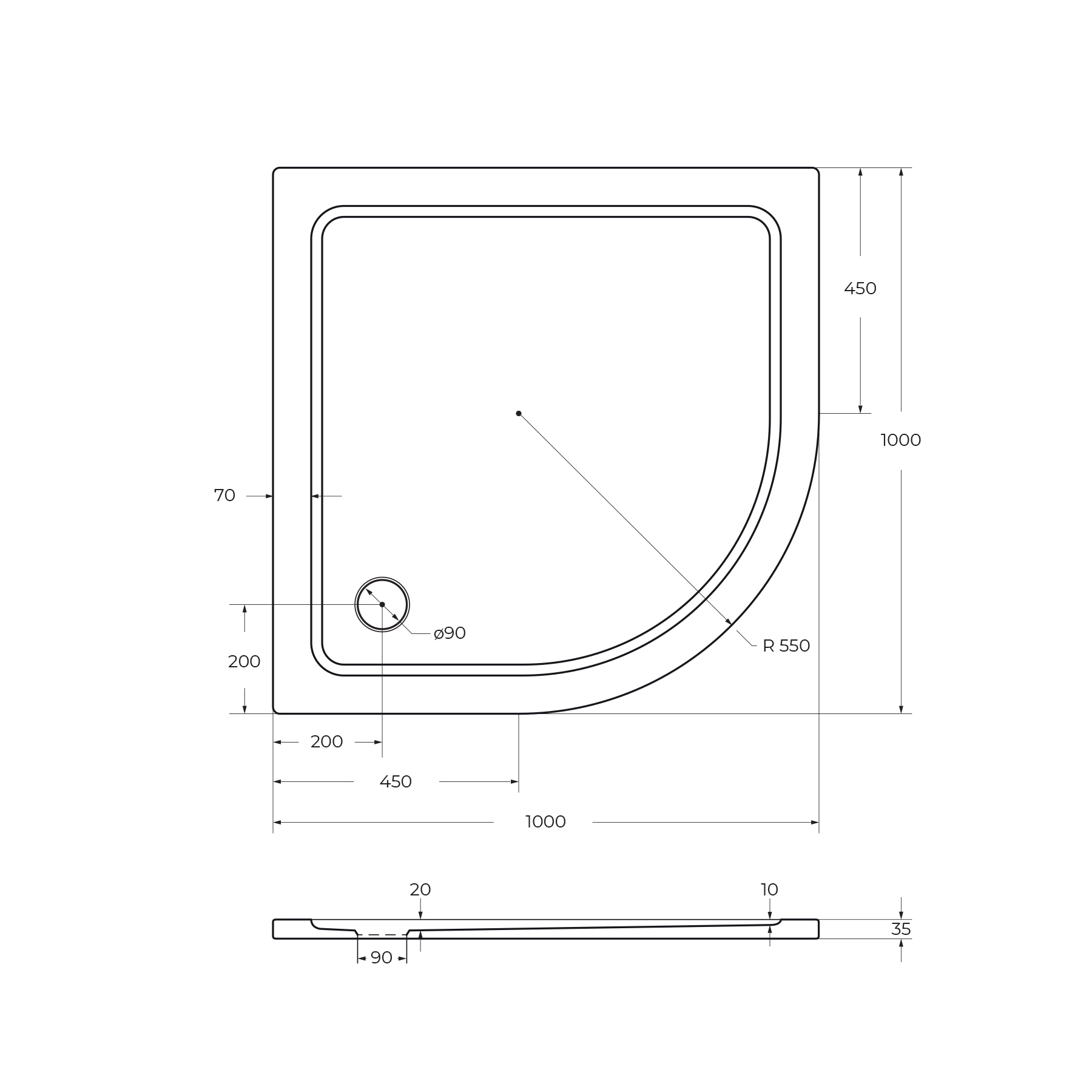 Поддон SMC CEZARES TRAY-M-R-100-550-35-W - Gidratop.ru изображение