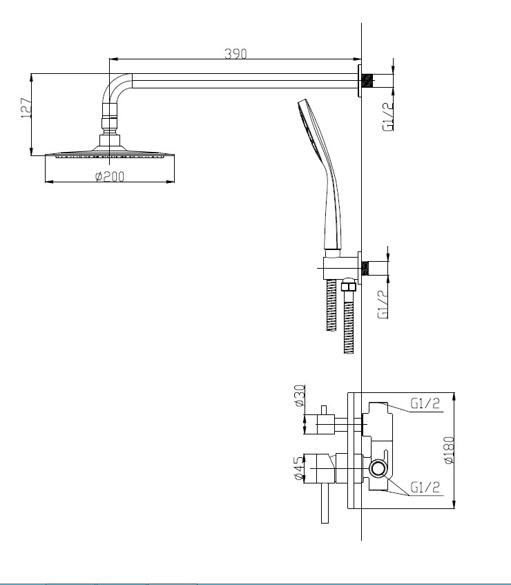 ETNA-SET-DDS-IN Душевой комплект со встраиваемым смесителем с переключателем, верхним душем 250 мм, ручным душем, исполнение сатин - Gidratop.ru изображение
