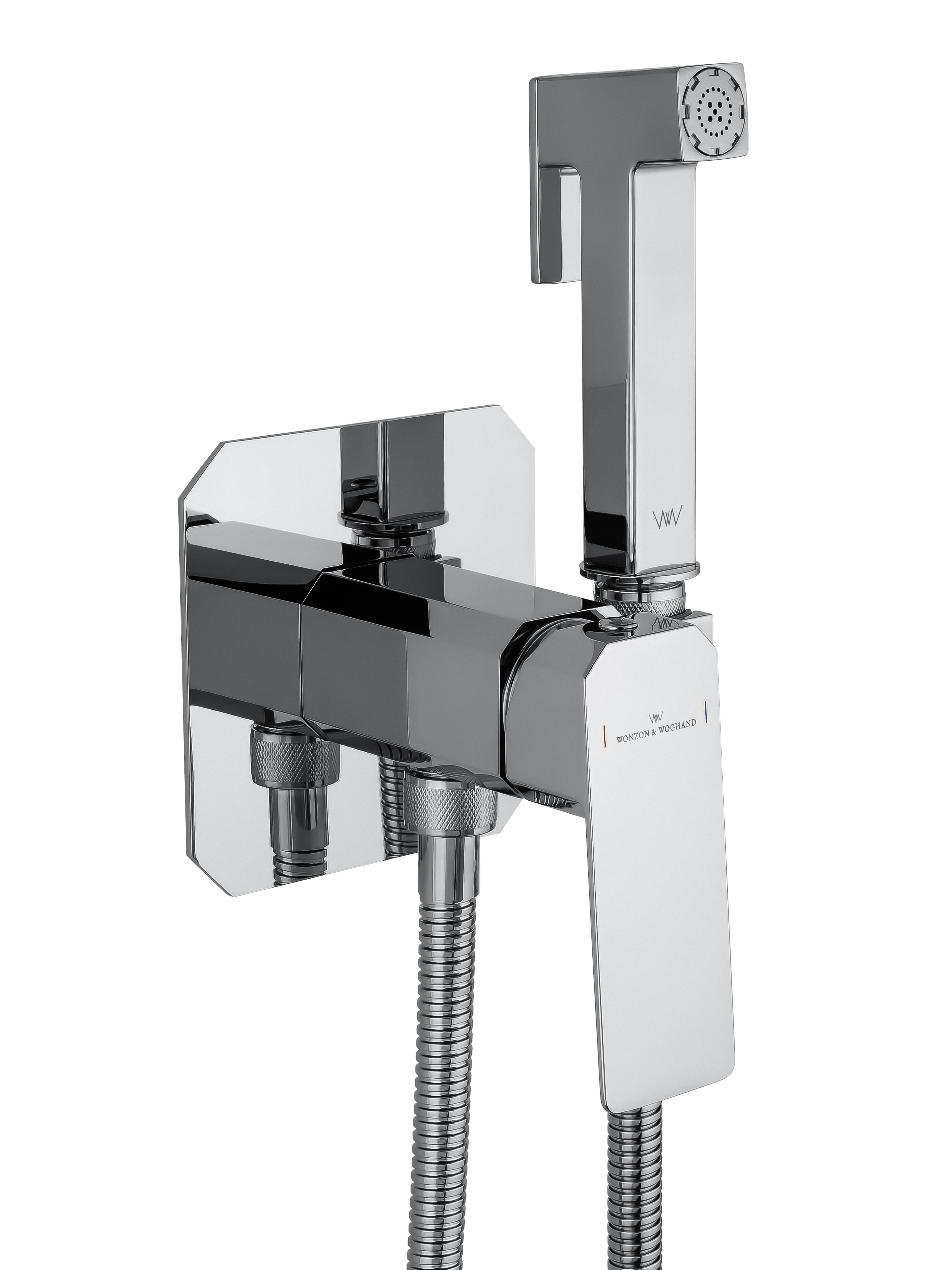 Смеситель с гигиеническим душем встраиваемый WONZON & WOGHAND DIAMOND, Хром (WW-88829011-CR) - Gidratop.ru изображение