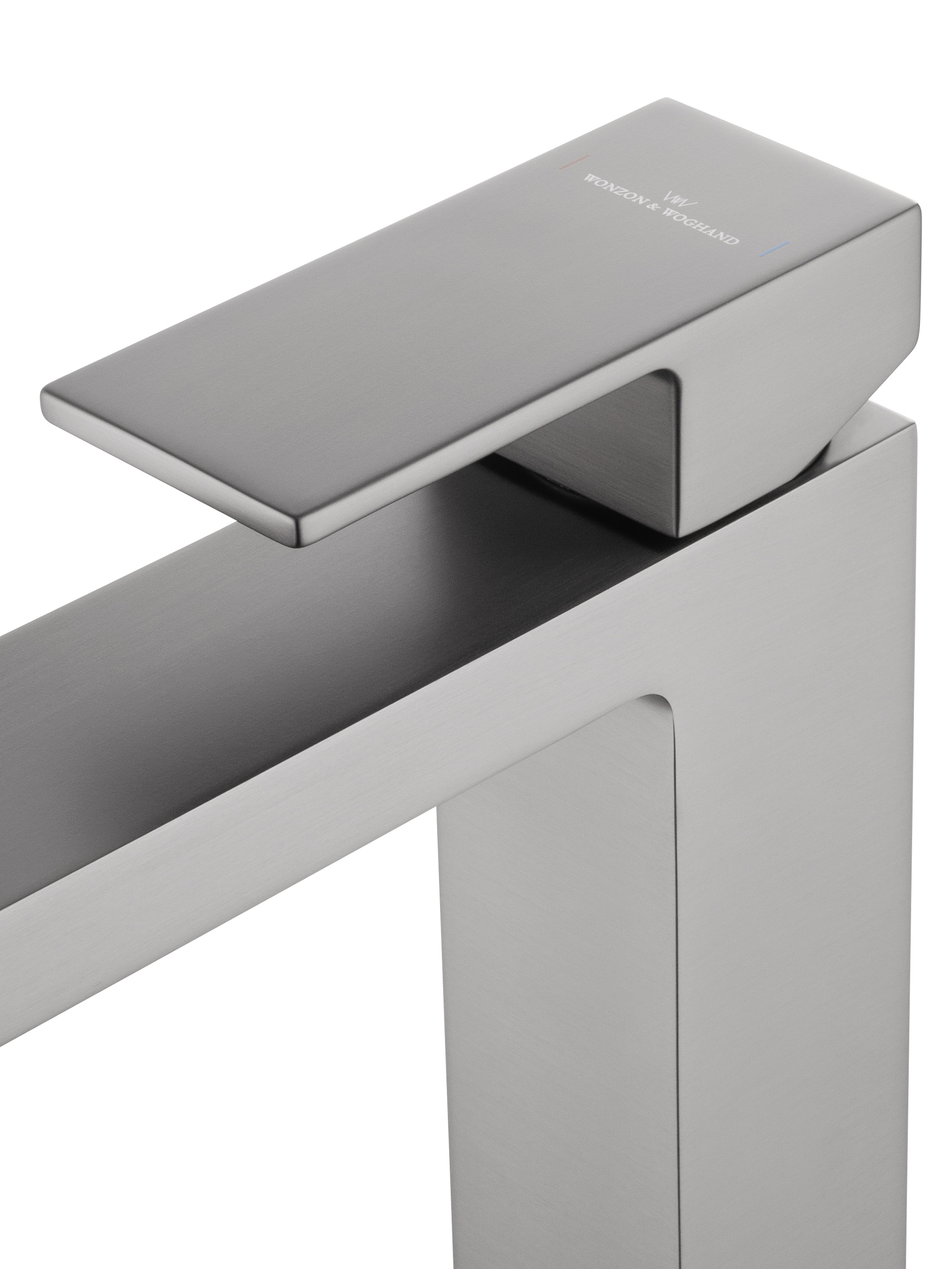 Смеситель для раковины высокий WONZON & WOGHAND CUBE, Темный графит (WW-88239016-BGM) - Gidratop.ru изображение