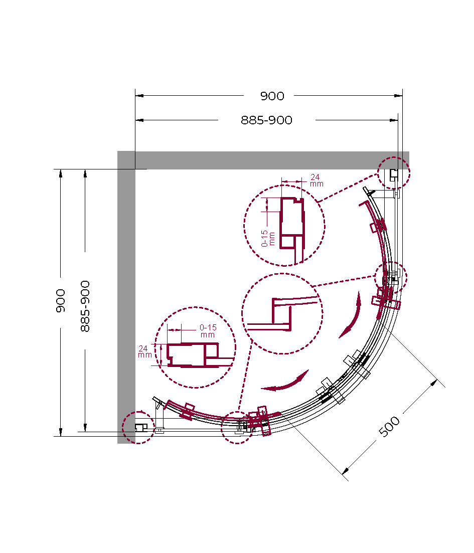 Душевой уголок BelBagno MARINO-R-2-90-C-Cr - Gidratop.ru изображение