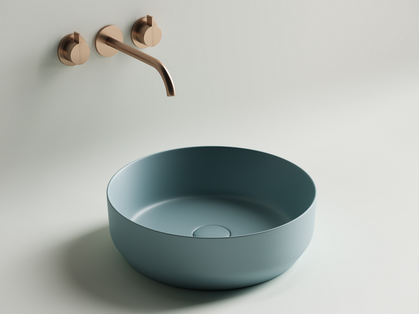 Умывальник чаша накладная круглая (цвет Зеленый Матовый) Element 390x390x120мм - Gidratop.ru изображение
