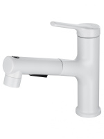 Смеситель для раковины с выдвижным изливом WONZON & WOGHAND, Белый матовый (WW-A40862-MW) - Gidratop.ru изображение