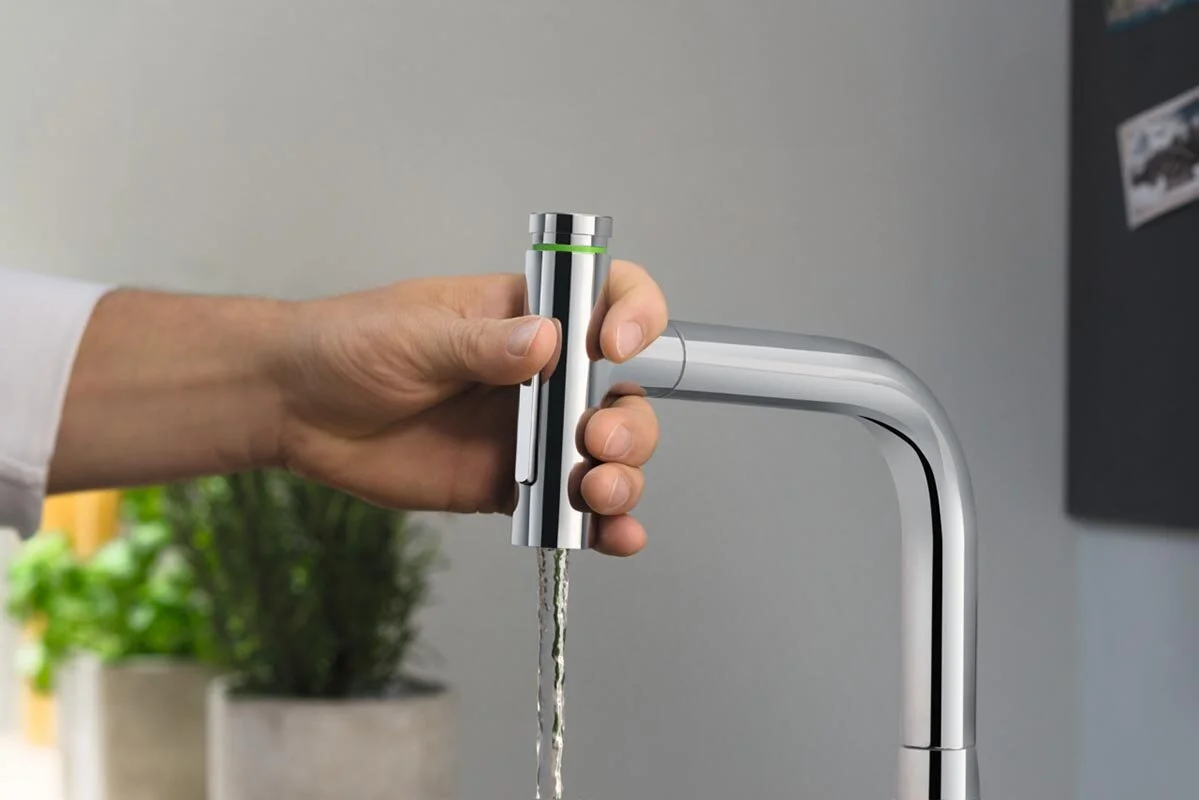 Смеситель Hansgrohe Metris Select M71 73818340 для кухни, тёмный графит - Gidratop.ru изображение
