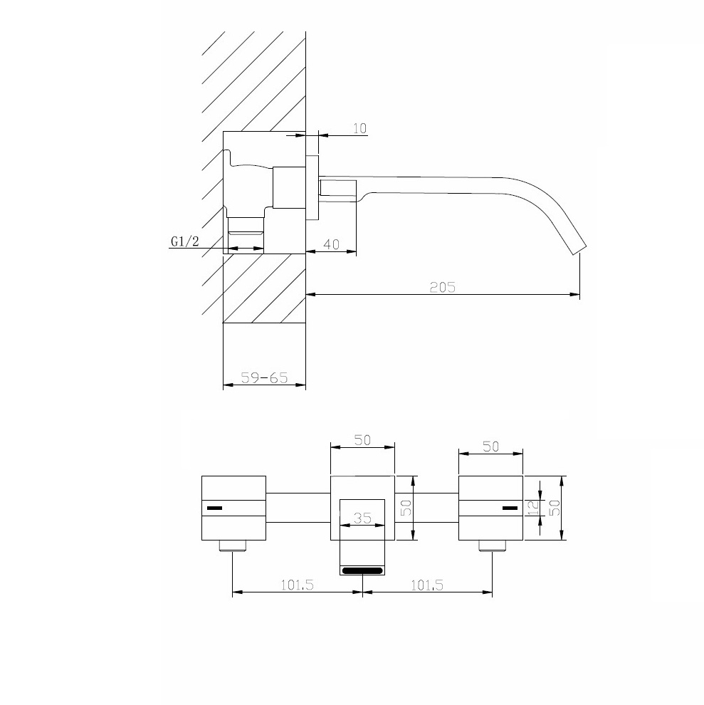 Смеситель ABBER Wasserfall AF8612 для раковины скрытого монтажа, хром - Gidratop.ru изображение
