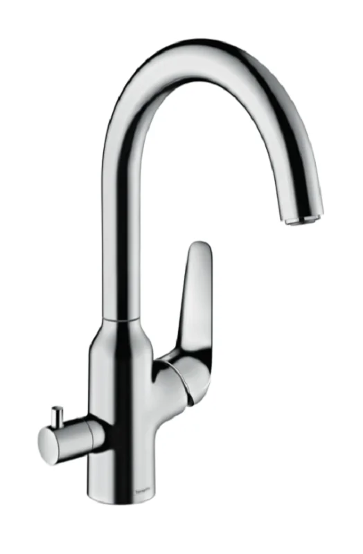 Смеситель Hansgrohe Focus M42, для кухонной мойки, с запорным вентилем, цвет хром, 71803000 - Gidratop.ru изображение