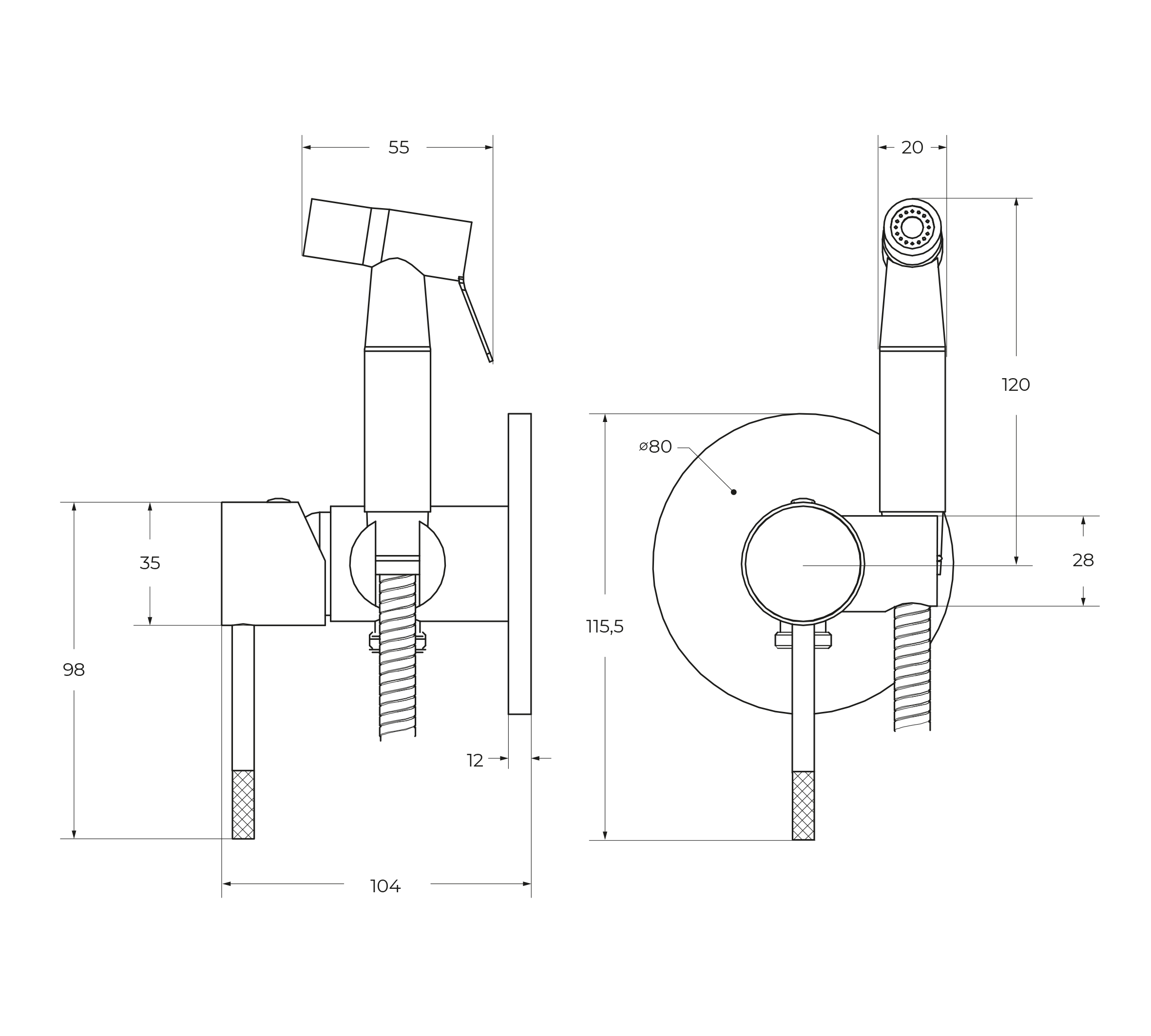 RELAX-DIF-IN Гигиенический душ со смесителем, сатин - Gidratop.ru изображение