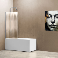 Душевая шторка на ванну VSB-11800CH, 800*1400, хром, стекло шиншилла - Gidratop.ru изображение