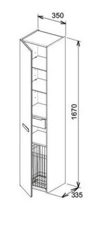 Шкаф-пенал Keuco Royal 35x33.5x167 см с корзиной, кашемир, L/R (32731280002/32731280001) - Gidratop.ru изображение