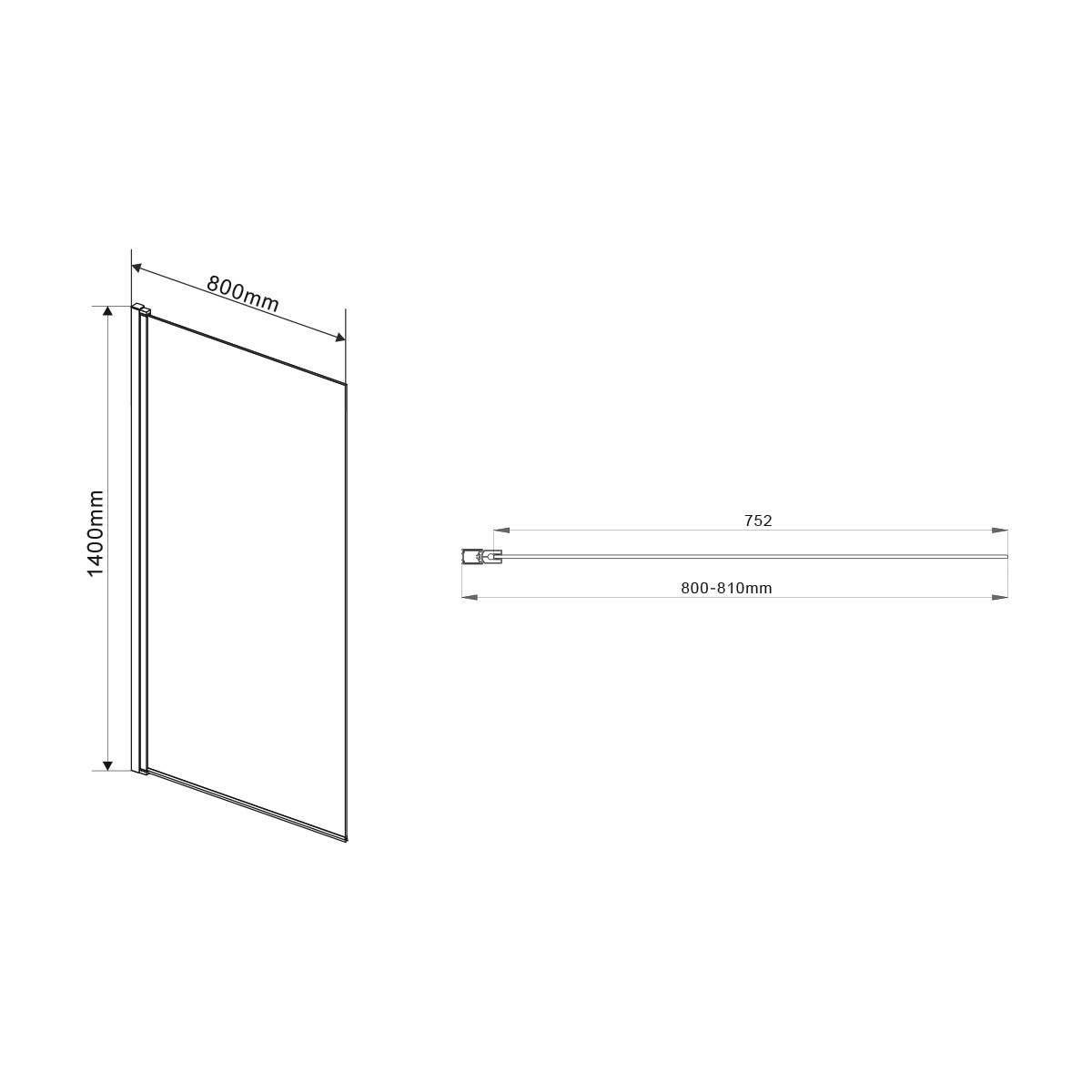 Душевая шторка на ванну VSB-11800CL, 800*1400, хром, стекло прозрачное - Gidratop.ru изображение